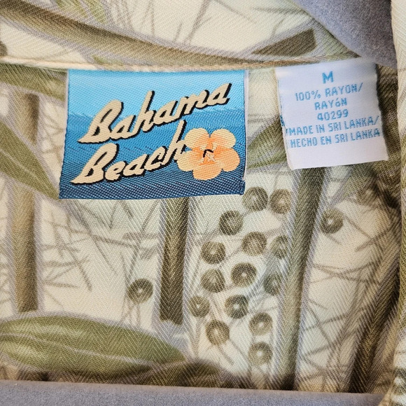 Bahama Beach Womens Bamboo Tropical Print Full Front Button Shirt Dress Sz M - Picture 3 of 13